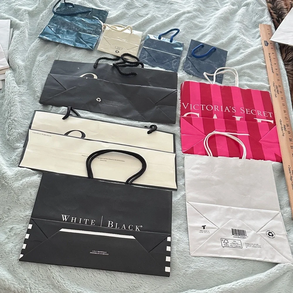 20 Assorted Empty Designer Shopping Bags Collection